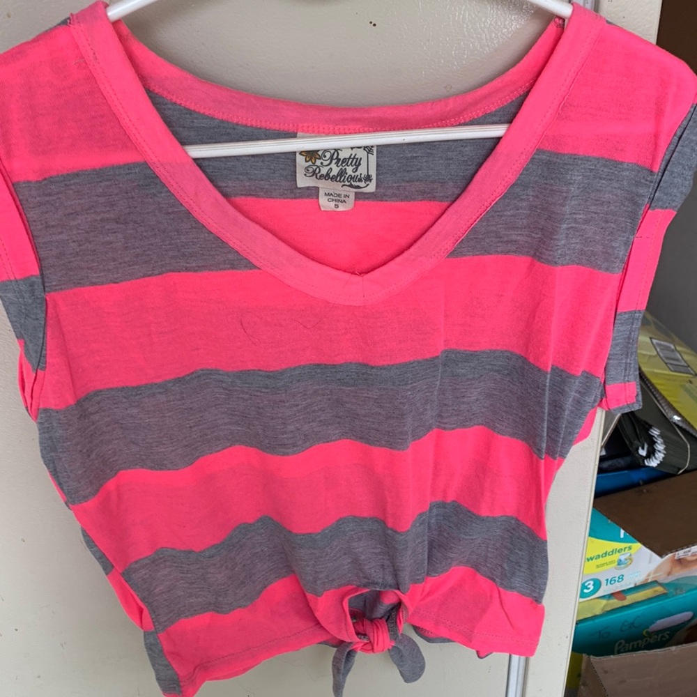Pink and gray shirt